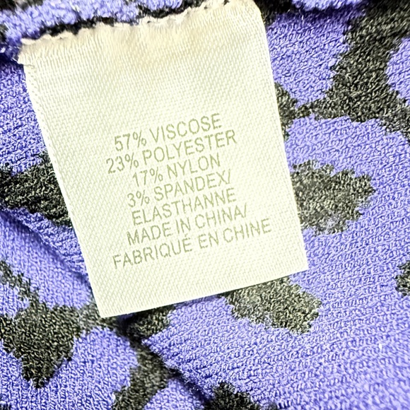 Milly Designer Purple & Black Swirl Pattern Knit Dress - Picture 8 of 8